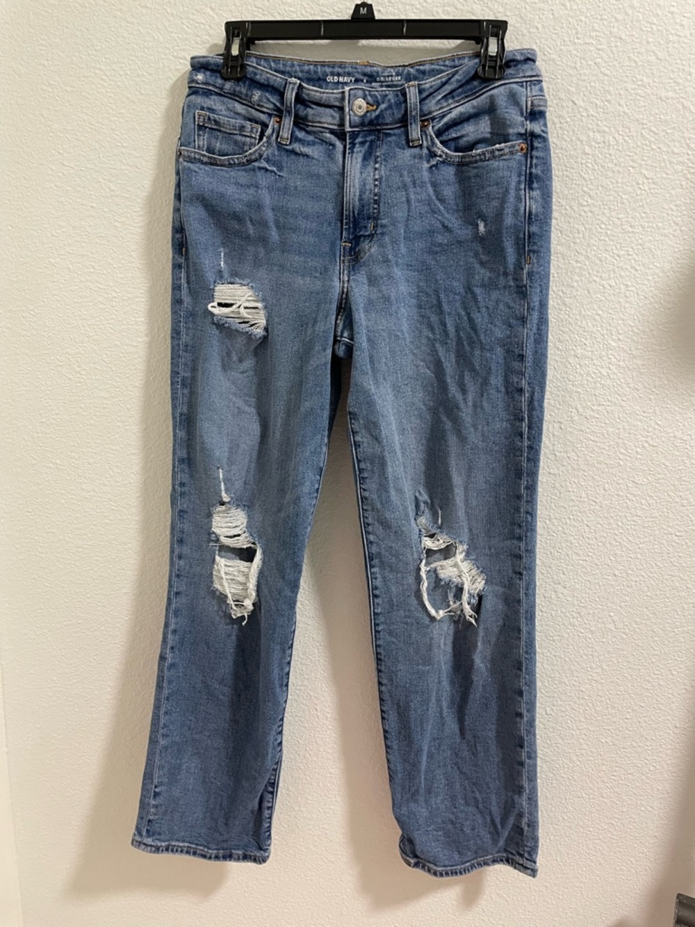 Old Navy Women's high rise OG loose Distressed Straight-Leg Jeans - Blue